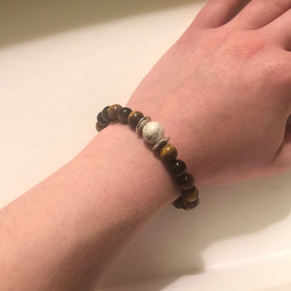 🌸Tiger Eye and Amazonite Stretch Bracelet - Picture 2 of 3